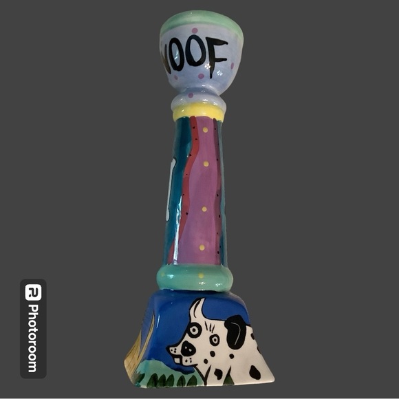 Happy Dog & Cat - WOOF DOG Candlestick "Chaleur" by Karen Gelff, Gently Used. - Picture 4 of 7